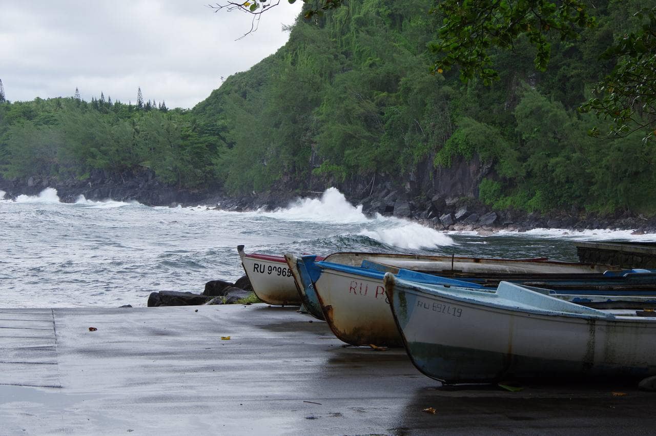Les cascades qui plongent dans la cocoteraie de l'Anse des Cascades, à deux pas de l'océan.