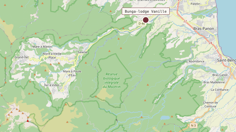 Carte situant Bunga-lodge Vanille