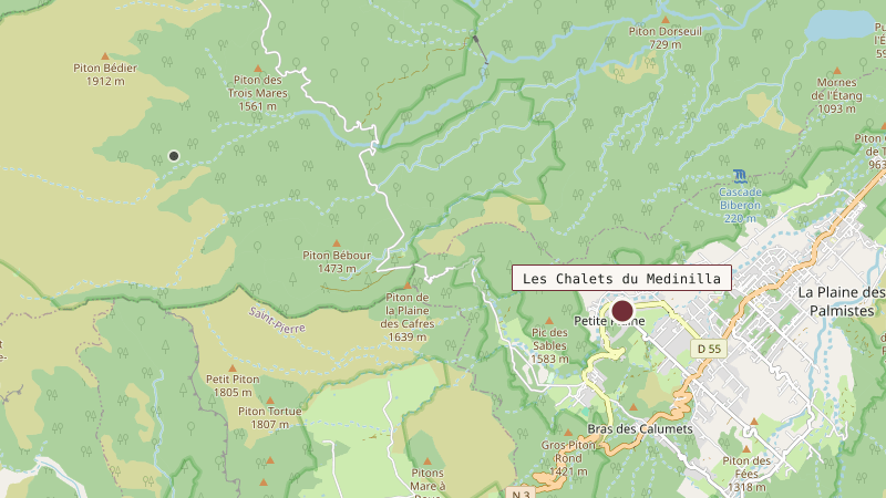 Carte situant Les Chalets du Medinilla
