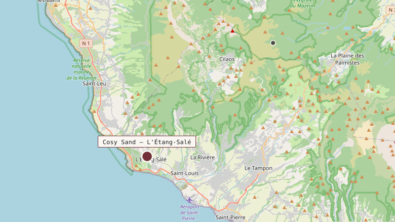 Carte situant Cosy Sand — L'Étang-Salé