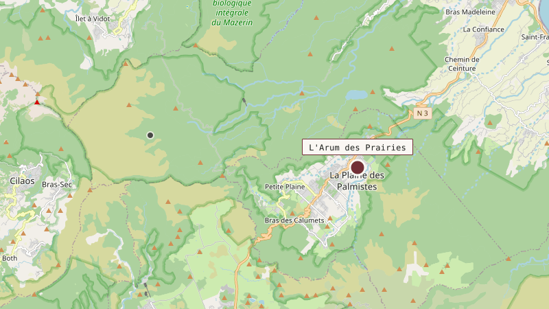 Carte situant L'Arum des Prairies