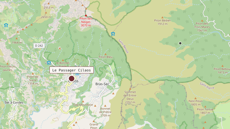 Carte situant Le Passager Cilaos