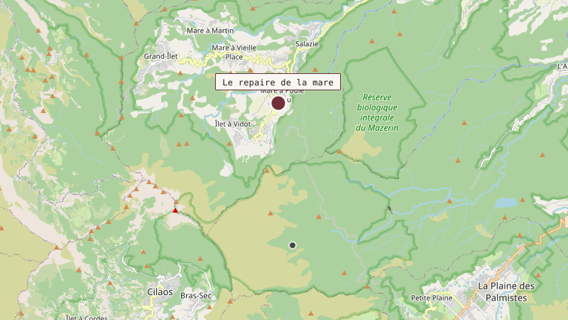 Carte situant Le repaire de la mare