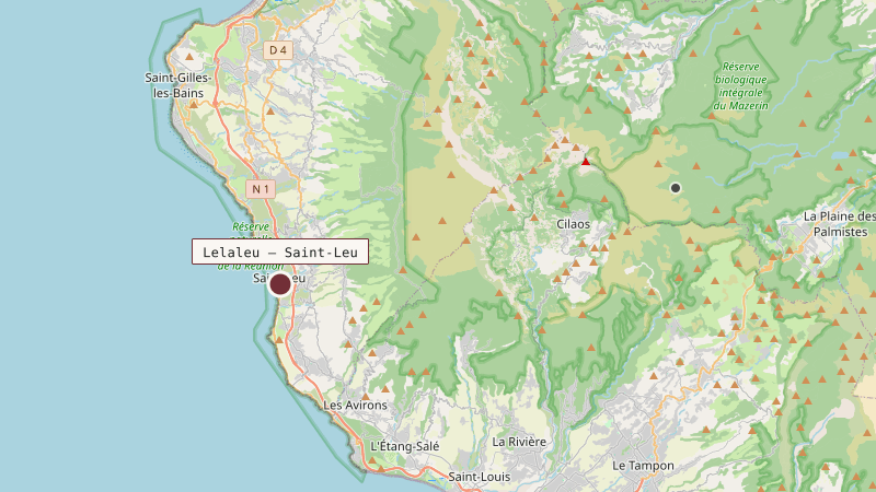 Carte situant Lelaleu — Saint-Leu