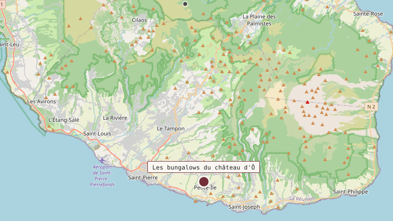 Carte situant Les bungalows du château d'Ô