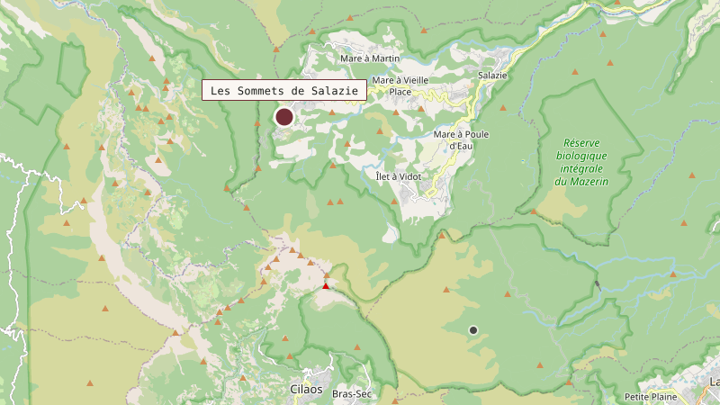 Carte situant Les Sommets de Salazie