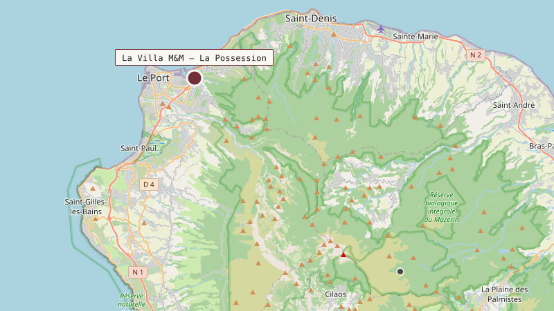Carte situant La Villa M&M — La Possession