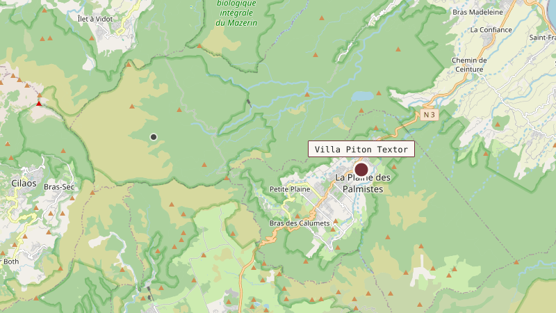 Carte situant Villa Piton Textor